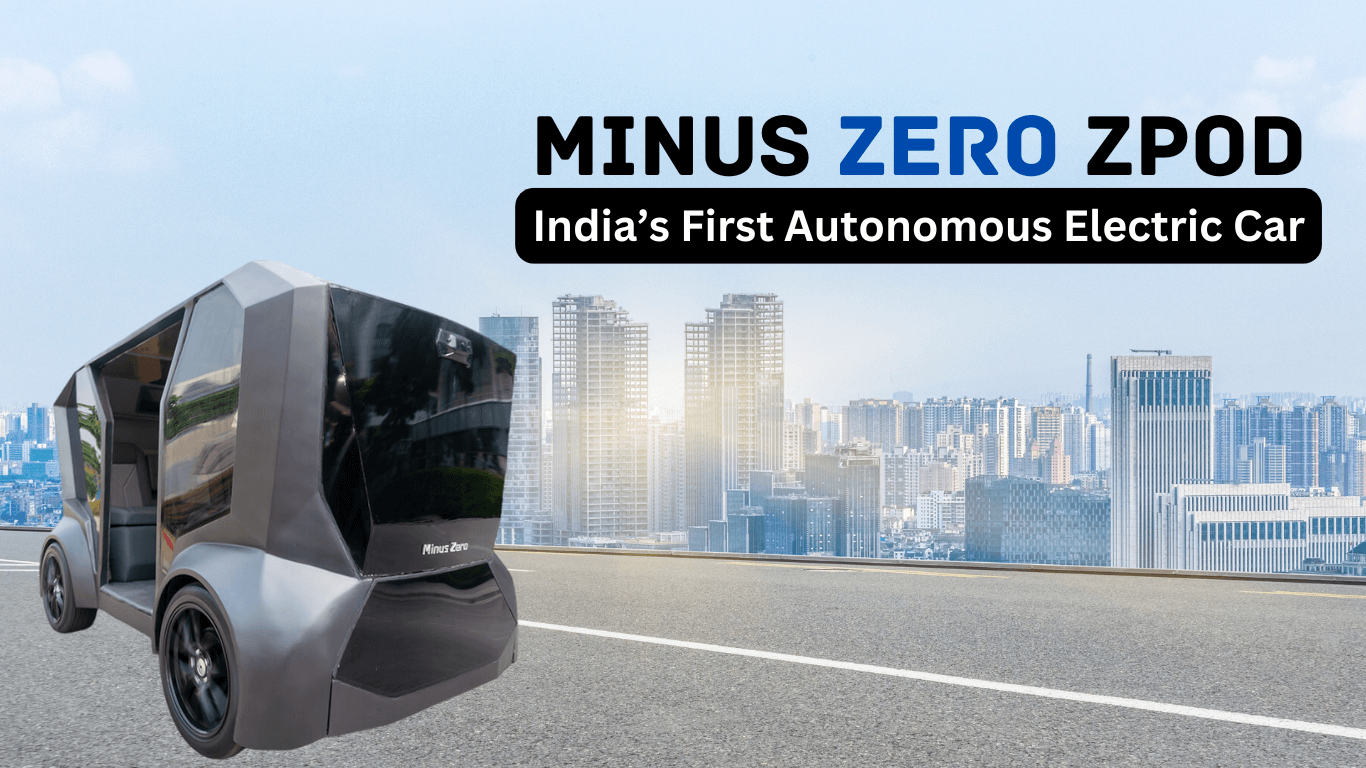 India's first autonomous electric car showcased, representing a significant advancement in sustainable transportation technology.