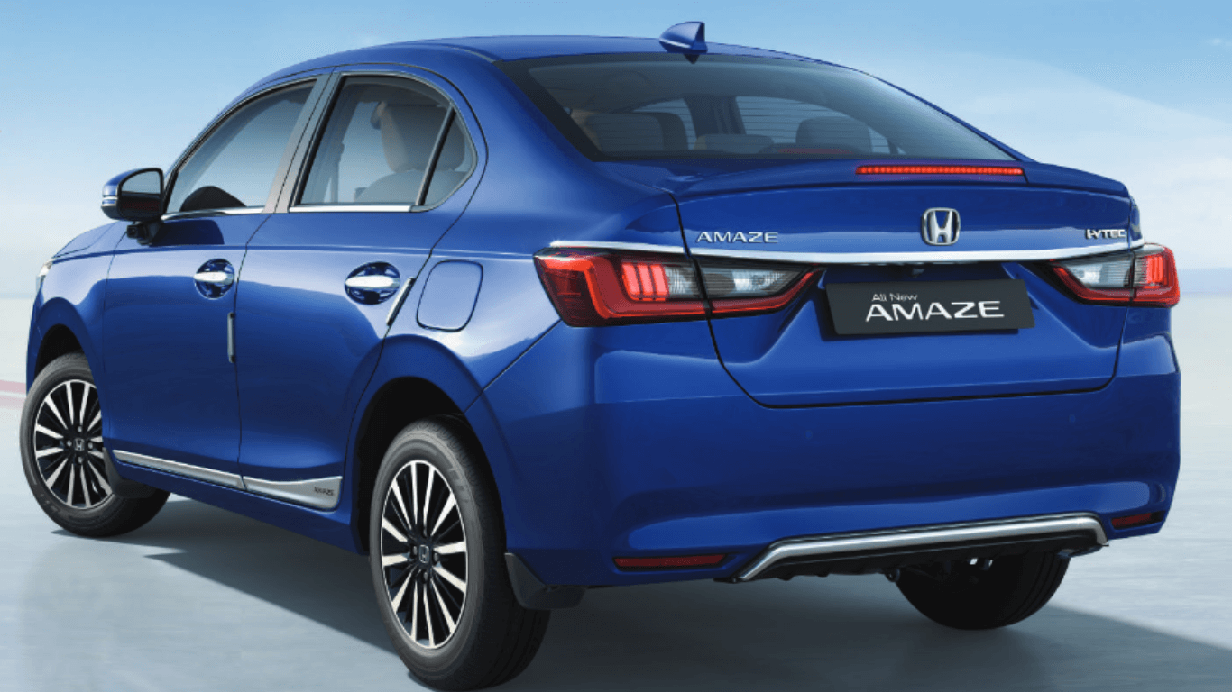 A striking image of the new Honda Amaze car, highlighting its innovative style and advanced technology.